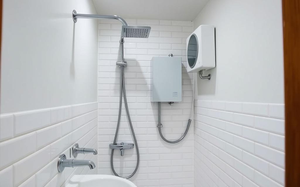 Renovated bathroom in Wangsa Maju with new rainfall shower and heater